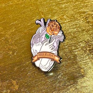 2 for $15! Rose & Love Real Heart Enamel Pin